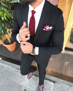 Davis Black Slim Fit Suit-baagr.myshopify.com-3-BOJONI