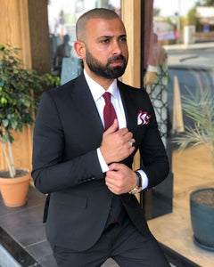 Davis Black Slim Fit Suit-baagr.myshopify.com-3-BOJONI