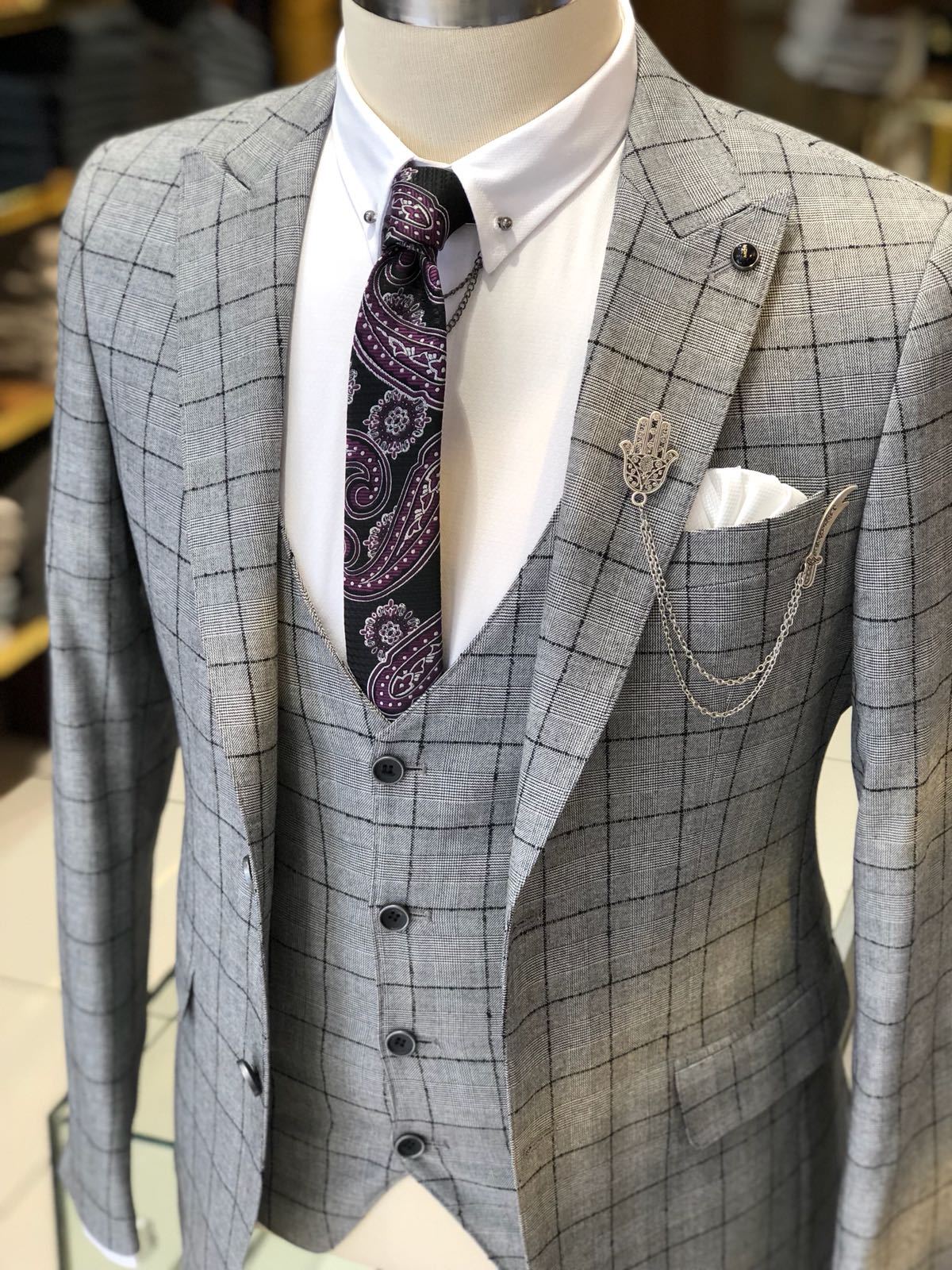 Harringate Premium Slim Fit Plaid Suit-baagr.myshopify.com-suit-BOJONI