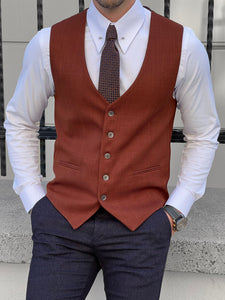 Louis Slim Fit Woolen Tile Vest