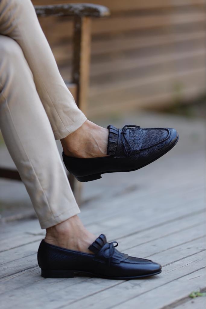 Bojoni Uluwatu Double Buckle Black Detailed Loafer