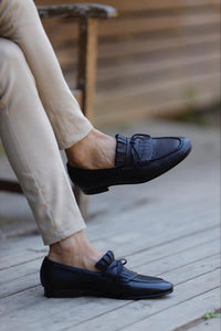 Bojoni Uluwatu Double Buckle Black Detailed Loafer