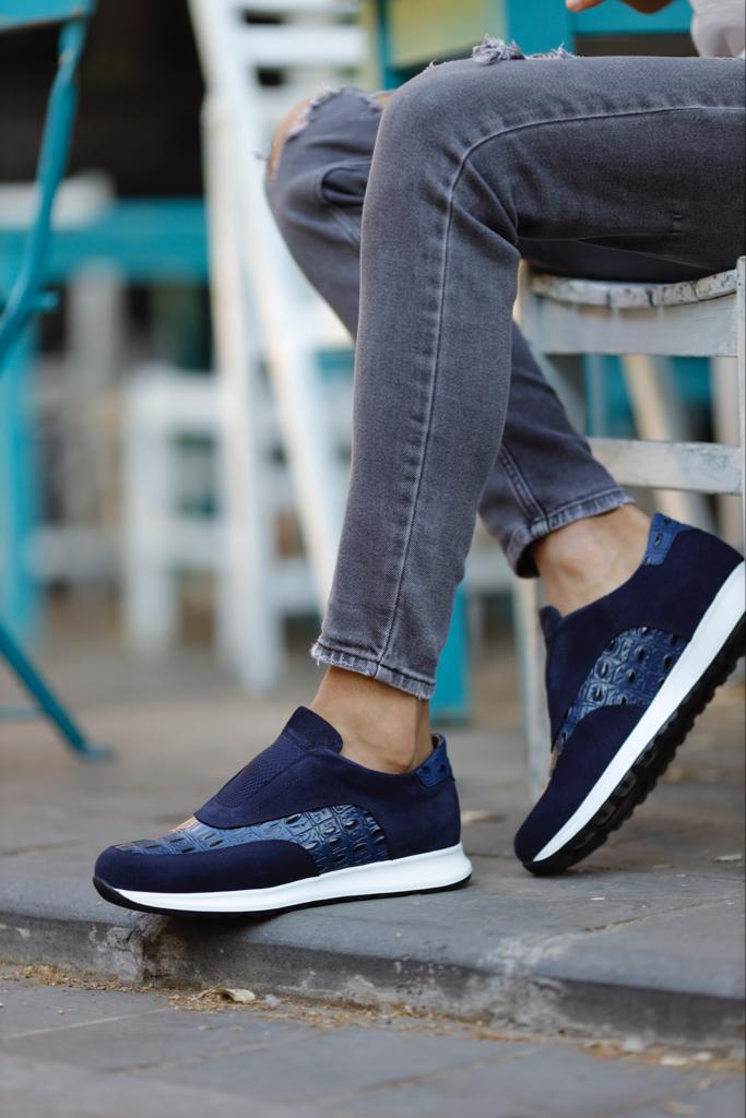 Luke Slim Fit Rubber Detailed Eva Sole Blue Shoes