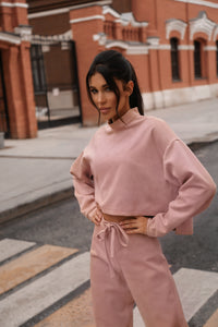 Shortened Sweatshirt Suede Suit-baagr.myshopify.com-dress.-BOJONI