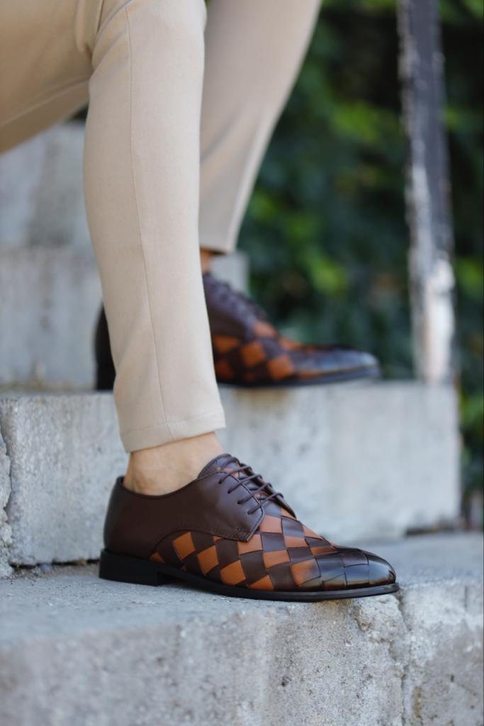 Bojoni Uluwatu  Special Design Brown Leather Detailed Classic Shoes