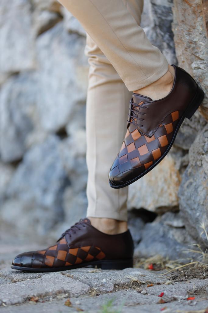 Bojoni Uluwatu  Special Design Brown Leather Detailed Classic Shoes