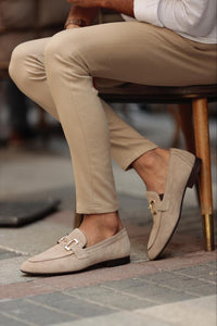 Ace Toka Detailed Neolite Beige Suede Loafer