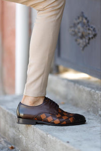 Bojoni Uluwatu  Special Design Brown Leather Detailed Classic Shoes