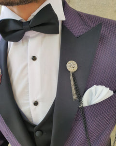 Bojoni Purple Slim Fit Patterned Tuxedo-baagr.myshopify.com-suit-BOJONI