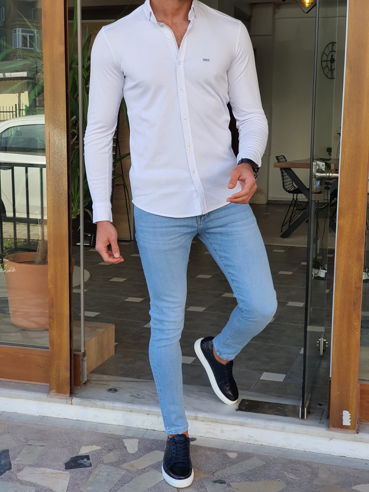 Bala White Slim Fit Long Sleeve Shirt-baagr.myshopify.com-Shirt-BOJONI