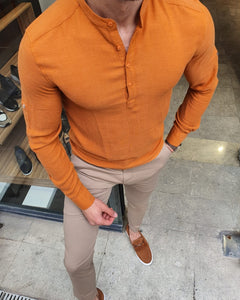 Bojo Annapolis Orange Slim Fit Cotton Shirt-baagr.myshopify.com-sweatshirts-BOJONI