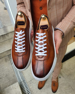 Lambruska Brown Laced Sneakers-baagr.myshopify.com-shoes2-BOJONI