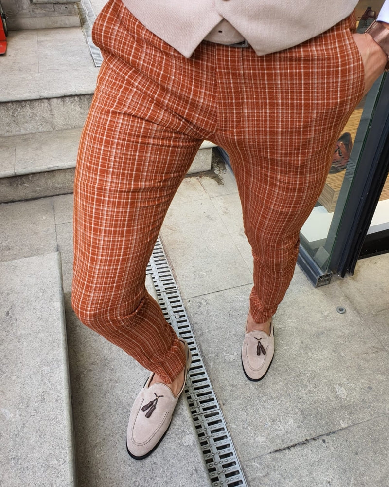 Lumas Bellingham Orange Slim Fit Pants-baagr.myshopify.com-Pants-BOJONI