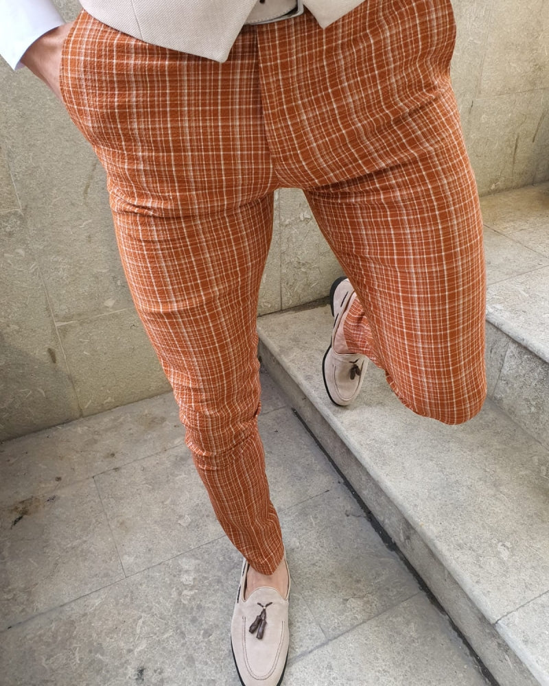 Lumas Bellingham Orange Slim Fit Pants-baagr.myshopify.com-Pants-BOJONI