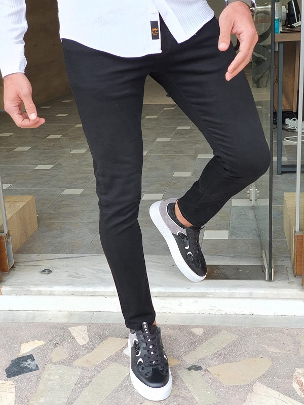 Mantova Black Slim Fit Jeans-baagr.myshopify.com-Pants-BOJONI