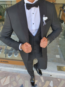 Bojoni Black Slim Fit Peak Lapel Tuxedo-baagr.myshopify.com-suit-BOJONI