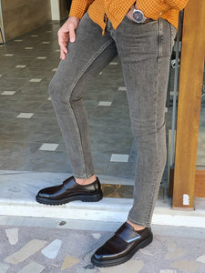 Bastoni Brown Slim Fit Jeans-baagr.myshopify.com-Pants-BOJONI