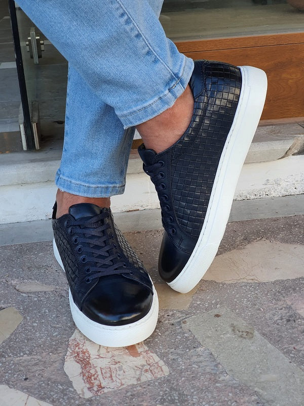 Moneta Navy Blue Low-Top Sneakers-baagr.myshopify.com-shoes2-brabion