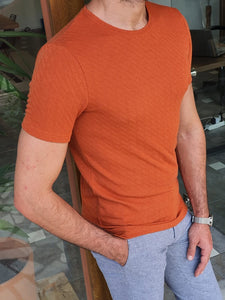 Trento Tile Slim Fit Round Neck T-Shirt-baagr.myshopify.com-T-shirt-BOJONI