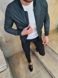 Lenard Khaki Slim Fit Patterned Coat-baagr.myshopify.com-Jacket-BOJONI