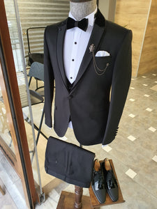 Lori Black Slim Fit Notch Lapel Tuxedo-baagr.myshopify.com-suit-BOJONI