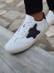 Salerno White Star Mid-Top Lace Up Sneakers-baagr.myshopify.com-shoes2-brabion