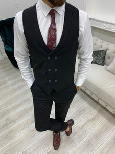 Verona Black Slim Fit Peak Lapel Suit-baagr.myshopify.com-1-BOJONI