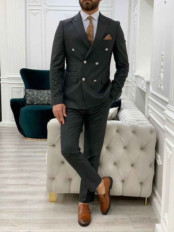 Palermo Dark Gray Slim Fit Double Breasted Suit-baagr.myshopify.com-1-BOJONI