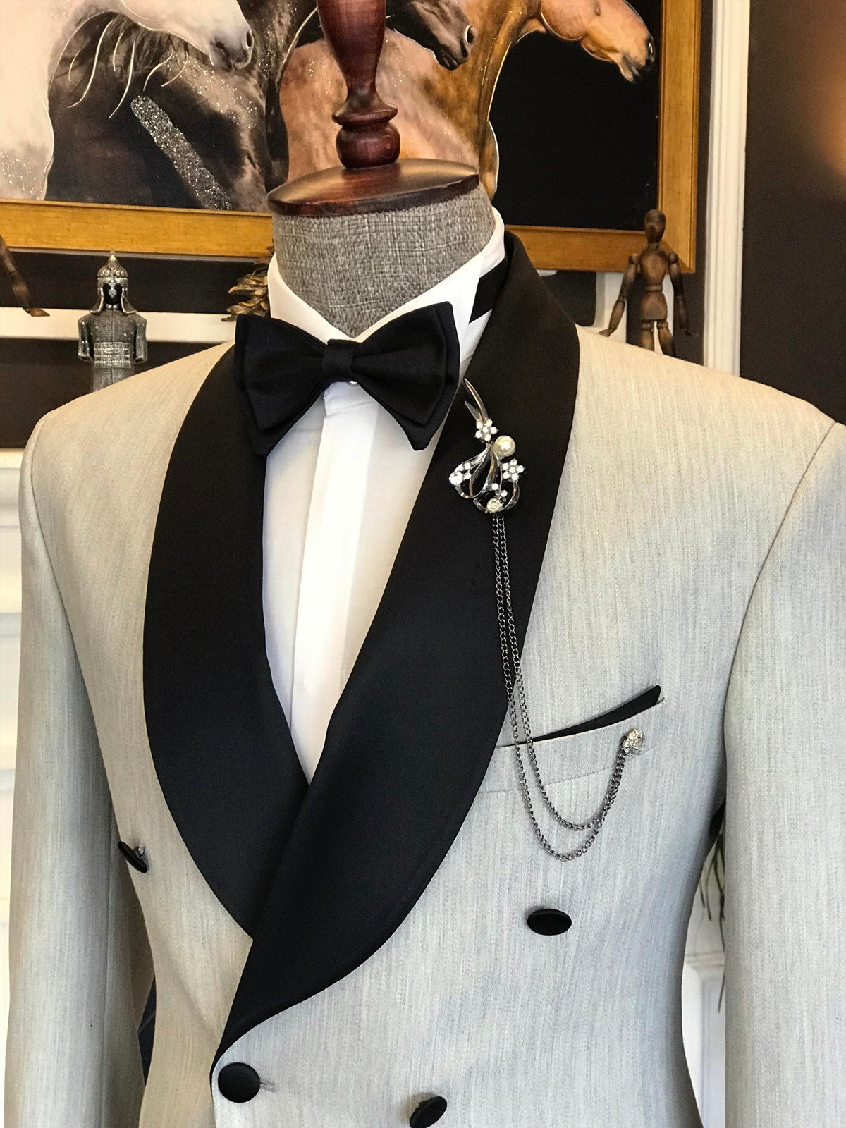 Bojoni Cagliari Grey Double Breasted Tuxedo 2-Piece