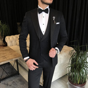 Bojoni Cagliari Black Slim-Fit Tuxedo 3-Piece