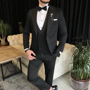 Bojoni Cagliari Black Slim-Fit Tuxedo 3-Piece