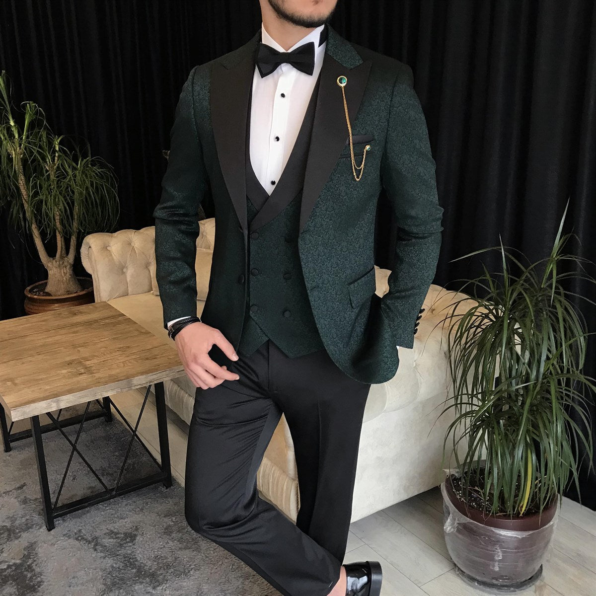 Bojoni Cagliari Green Slim-Fit Tuxedo 3-Piece