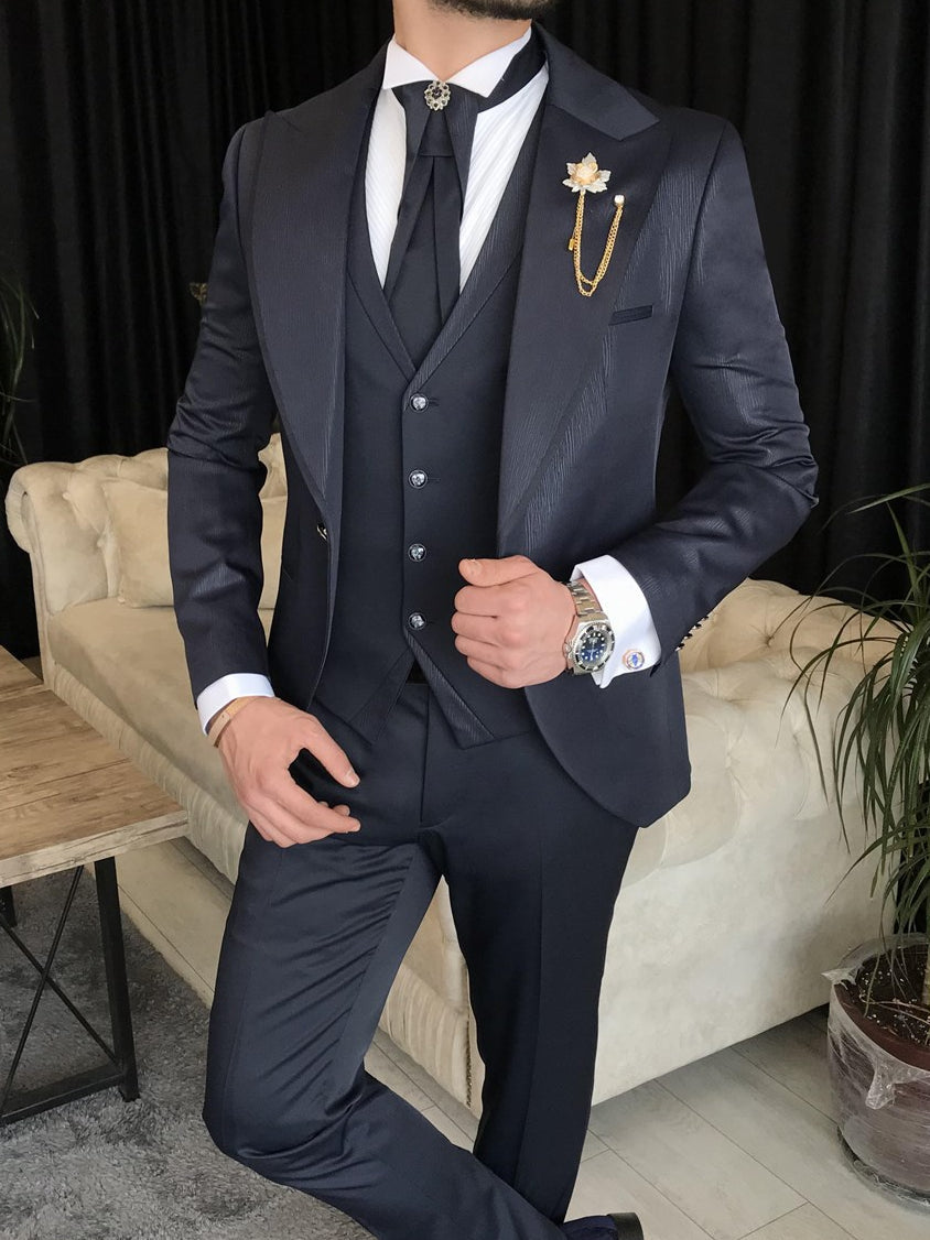 Bojoni Cagliari Navy Slim-Fit Tuxedo 3-Piece