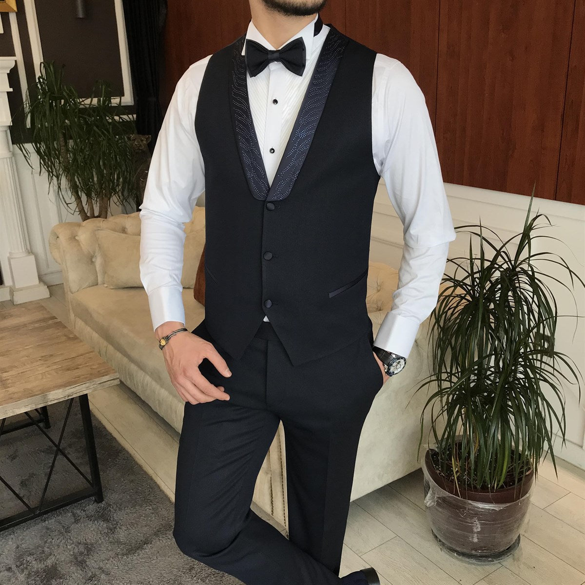 Bojoni Cagliari Navy Slim-Fit Tuxedo 3-Piece