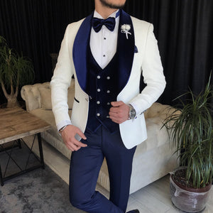 Bojoni Cagliari White Slim-Fit Tuxedo 3-Piece