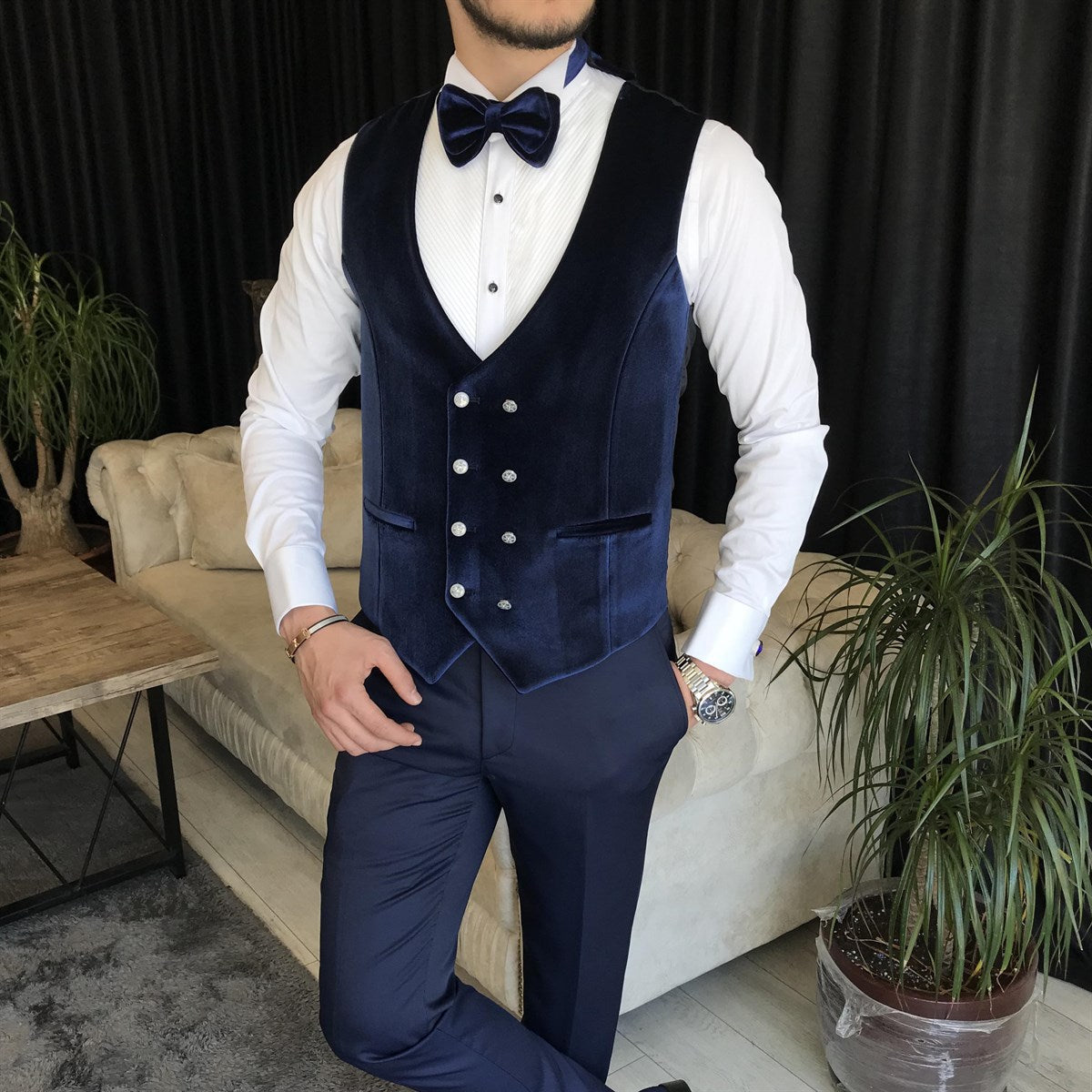 Bojoni Cagliari White Slim-Fit Tuxedo 3-Piece