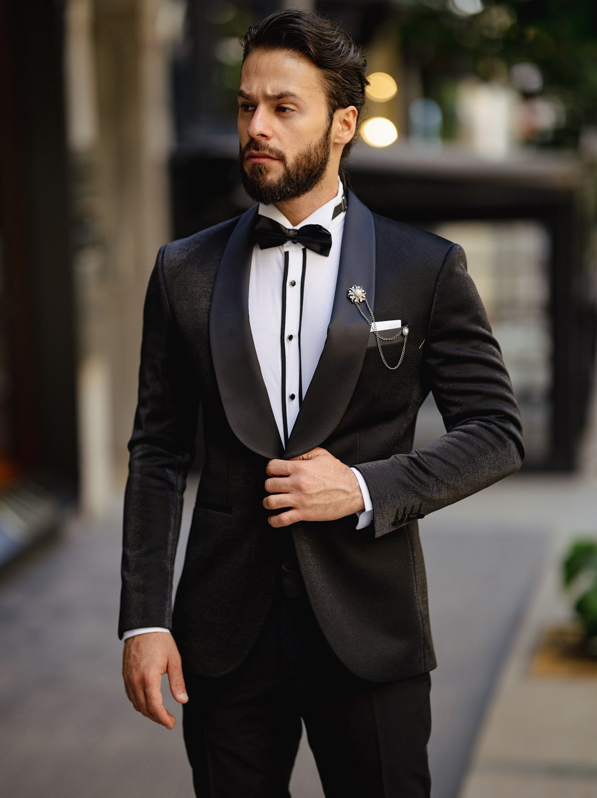 Bojoni Cagliari Black Slim-Fit Tuxedo 2-Piece