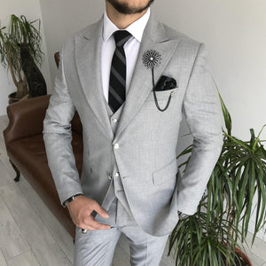 Bojoni Cagliari Grey Slim-Fit Suit 3-Piece