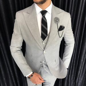Bojoni Cagliari Grey Slim-Fit Suit 3-Piece