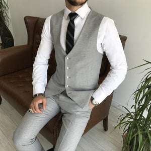 Bojoni Cagliari Grey Slim-Fit Suit 3-Piece