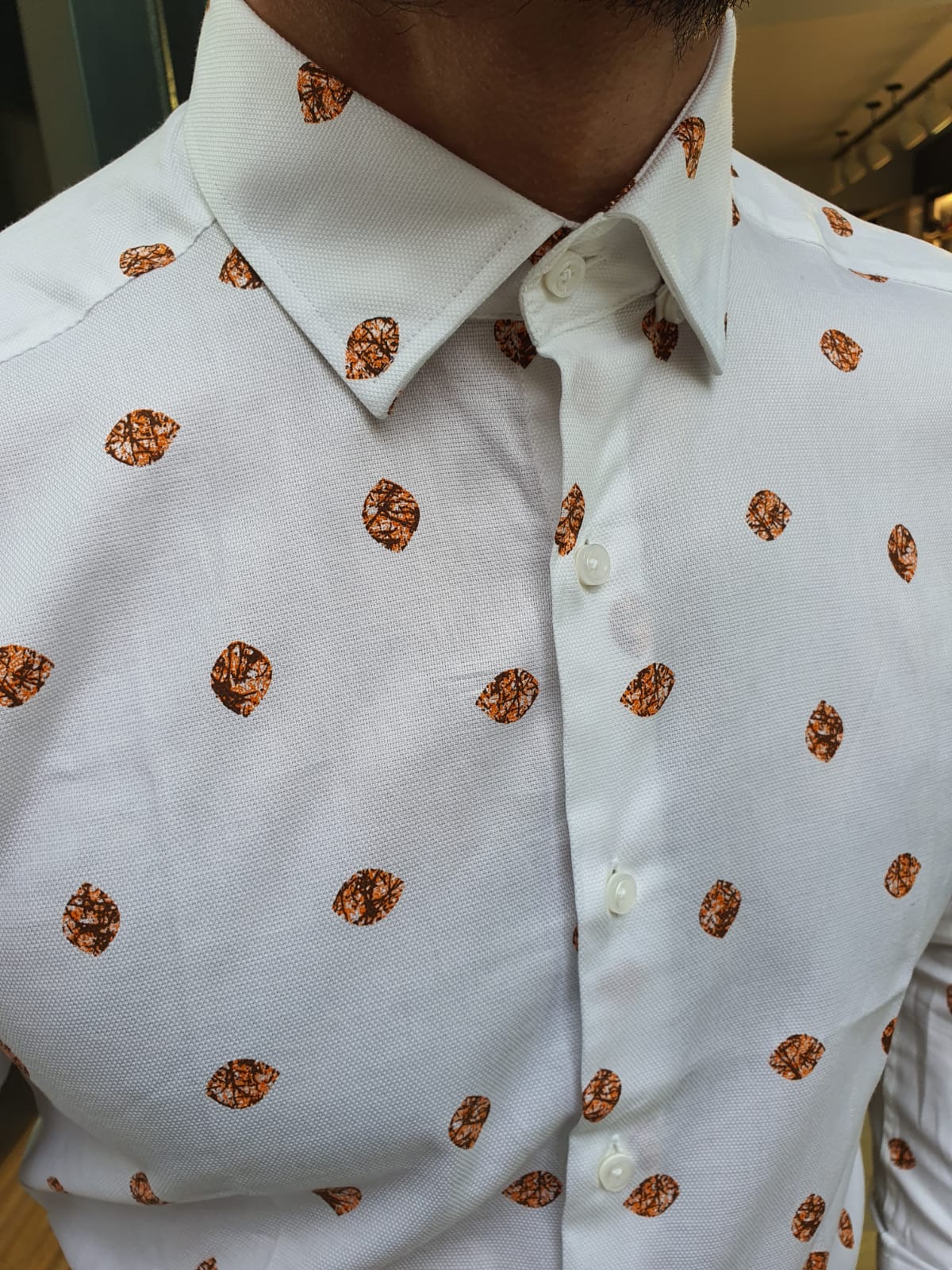 Toni Ogden Orange Slim Fit Cotton Shirt-baagr.myshopify.com-Shirt-BOJONI