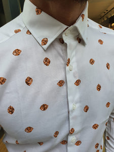 Toni Ogden Orange Slim Fit Cotton Shirt-baagr.myshopify.com-Shirt-BOJONI