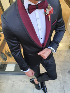 Grassano Black Slim Fit Shawl Lapel Tuxedo-baagr.myshopify.com-suit-BOJONI