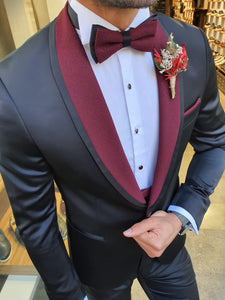 Grassano Black Slim Fit Shawl Lapel Tuxedo-baagr.myshopify.com-suit-BOJONI