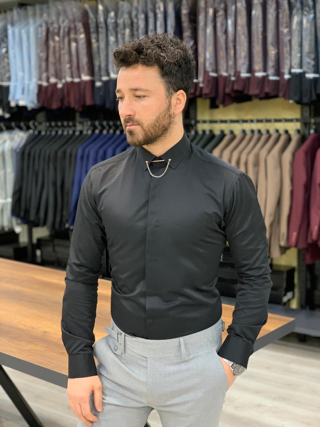 Ferrar Black Classic Shirt-baagr.myshopify.com-Shirt-BOJONI