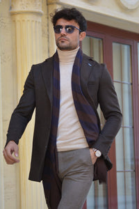 Saponi Slim-fit  Wool Coat Brown-baagr.myshopify.com-Jacket-BOJONI