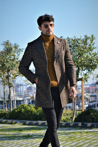 Saponi wool Coat Brown & Khaki-baagr.myshopify.com-Jacket-BOJONI