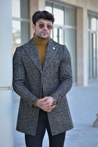 Saponi wool Coat Brown & Khaki-baagr.myshopify.com-Jacket-BOJONI