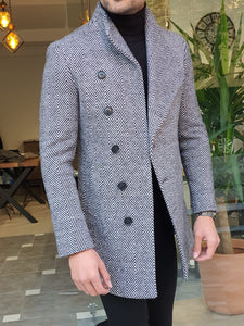 Saponi Slim-fit Collar Wool Coat Gray-baagr.myshopify.com-Jacket-BOJONI