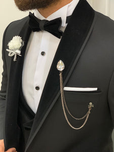 Rialzetti Black Velvet Slim Fit Tuxedo-baagr.myshopify.com-1-BOJONI